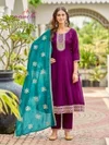 Beeta By Aanchi Vichitra Silk Embroidery Anarkali Kurti Set 
